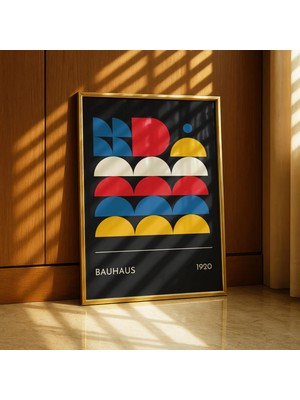 Ninastore Bauhaus Baskısı - Siyah - Soyut Geometrik Duvar Sanatı - Siyah Modern Minimalist Poster