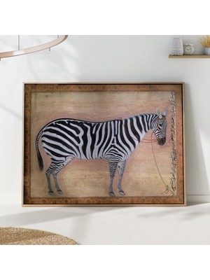 Ninastore Zebra Safari Sanat Baskısı - Egzotik Hayvan Duvar Dekoru - Vintage Illüstrasyon - Bohem Ev