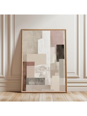 Ninastore Nötr Soyut Baskı - Nötr Duvar Sanatı - Ev Ortamı Sanatı - Modern Sanat Baskısı - Iskandinav Duvar