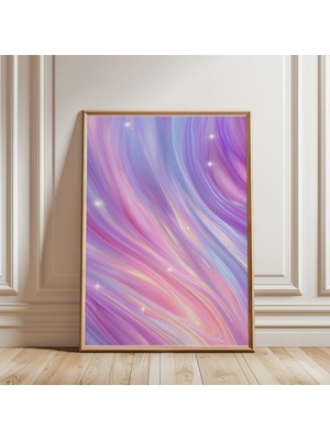 Ninastore Pastel Galaksi Baskısı – Mavi ve Pembe Uzay Dekorasyonu – Çocuk Odası Duvar Sanatı – Bebek Odası