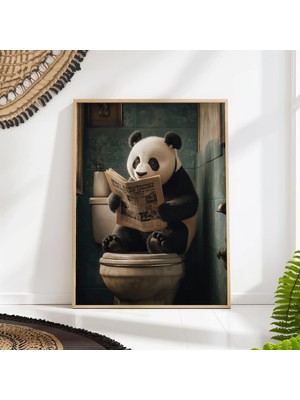 Ninastore Komik Panda Banyo Baskısı: Sıradışı Tuvalet Mizahı Duvar Sanatı