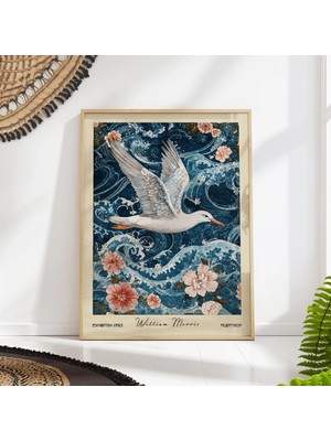 Ninastore William Morris Albatros Baskısı: Vintage Çiçekli Kuş Sanatı