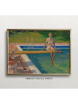 Ninastore Palm Springs Vintage Sanat Baskısı: Dalış Tahtasında Kadın (Baskı)