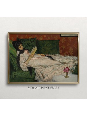 Ninastore Kitap Okuyan Kadın Baskısı: 19. Yüzyıl Portresi (Baskı)