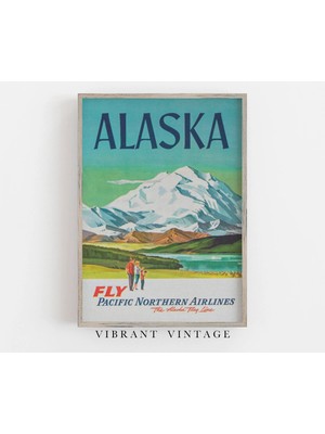 Ninastore Alaska Seyahat Posteri - Vintage Denali Baskısı (Baskı)