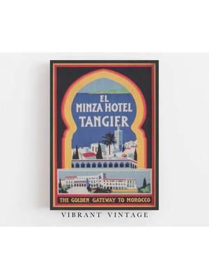Ninastore Tanca Fas Seyahat Baskısı: Vintage El Minzah Oteli Sanatı (Baskı)
