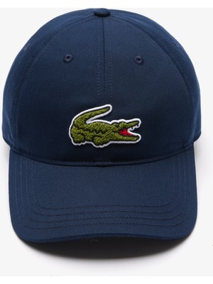 Lacoste Unisex Baskılı Lacivert Şapka