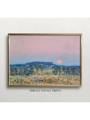 Ninastore Antik Ay Doğuşu Manzarası Sanat Baskısı: Pastel Antik Duvar Dekoru (Baskı)
