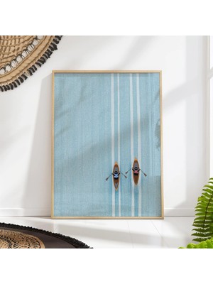 Ninastore Kürek Çeken Kediler Sanat Baskısı: Neşeli Denizcilik Illüstrasyonu