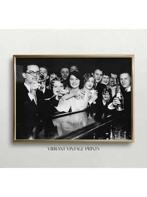 Ninastore Yasak Dönemi Duvar Sanatı - Siyah Beyaz Sanat - Vintage Duvar Sanatı - Bar Duvar Dekoru - Gizli Bar
