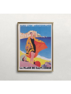 Ninastore Calvi - Fransa Vintage Seyahat Posteri: Plaj Duvar Sanatı (Baskı)