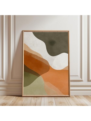 Ninastore Toprak ve Yeşil Soyut Baskı - Toprak Dekorasyon - Ev Ortamı Duvar Sanatı - Modern Duvar Dekorasyonu
