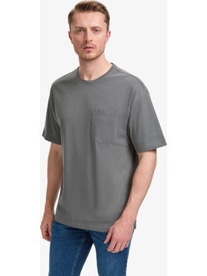Pierre Cardin Erkek Antrasit Comfort Fit %100 Pamuk Bisiklet Yaka Basic Tişört 50325300-VR006
