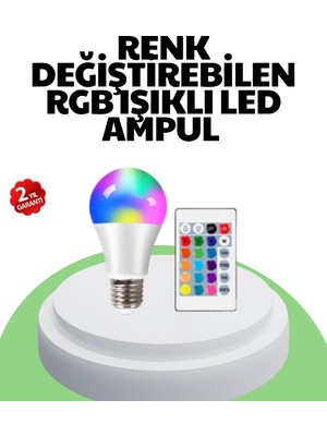 Alkasaz 2025 Rgb LED Ampul Uzaktan Kumandalı Renkli Işık A Kalite - ALKHBY6817-5797