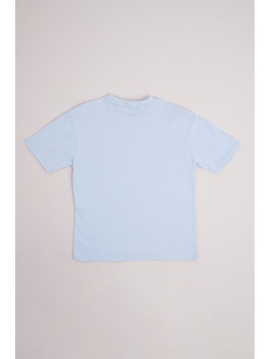 FullaModa Surfıng Baskılı Oversize Erkek Çocuk Tişört