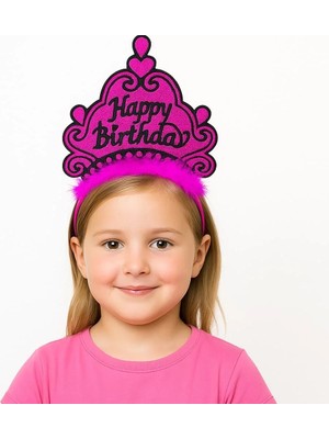Nemere İthalat Fuşya Happy Birthday Doğum Günü Prenses Tacı Nemere Ithalat