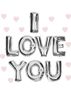 Nemere İthalat I Love You Folyo Balon Gümüş Renk 35 cm Nemere Ithalat