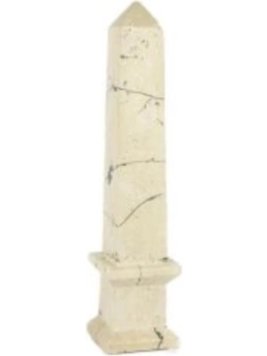 Mikasa Piramit Krem Mermer Dekoratif Obje 9x9x41cm