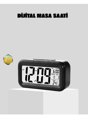 Nemere İthalat Fotoselli Dijital Masa Saati Aydınlatmalı Alarm ve Tarih Göstergeli Nemere Ithalat
