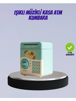Su Yeşili Işıklı Sesli Elektronik Şifreli Çocuk Kumbarası Midastech