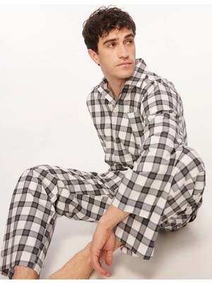 The Don Siyah - Beyaz Erkek Pijama Takımı TDNPJM001090