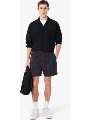 Lacoste Ombre Print Naylon Erkek Bordo Şort
