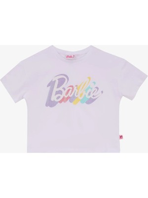 Barbie Beyaz - Lila Kız Çocuk Desenli Pijama Takımı BRB5SG-PJM6079
