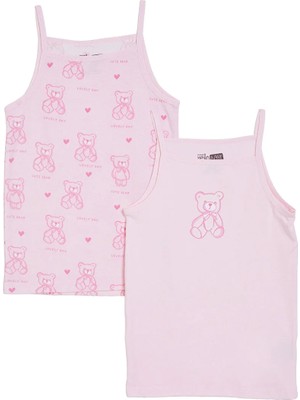 Hellobaby Kız Bebek 2li Atlet Çiçek Baskılı Bisiklet Yaka Sleeveless