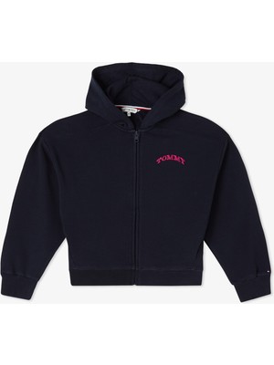 Tommy Hilfiger Tommy Dot Foil Zip Thru Çocuk Mavi Sweatshirt