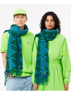Lacoste Unisex Monogram Yeşil Atkı