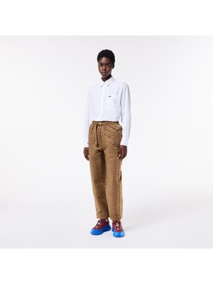 Lacoste Kadın Straight Fit Monogram Kahverengi Eşofman Altı