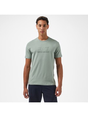 Ea7 Erkek Yeşil Bisiklet Yaka T-Shirt