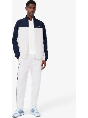 Lacoste Erkek Regular Fit Fermuarlı Renk Bloklu Beyaz Eşofman Takımı