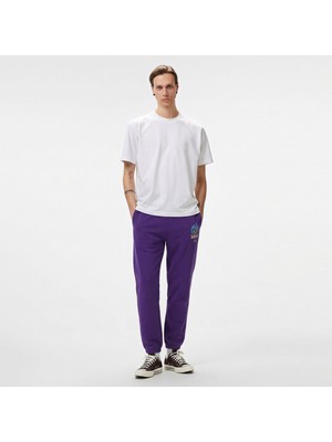 Lacoste Unisex Baskılı Mor Eşofman Altı