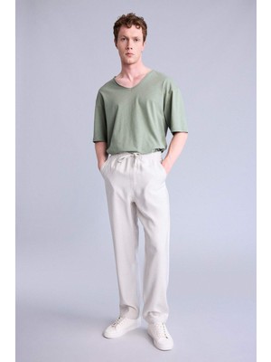 DeFacto Beli Bağcıklı Baggy Fit Pantolon H0412AX26SM