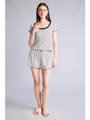 DeFacto Regular Fit Kısa Kollu 2'li Ribana Takım H7141AX26SM