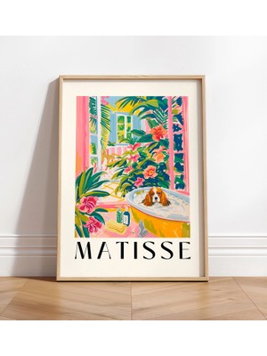 Ninastore Matisse Tarzı Cavalier King Charles Spaniel Banyo Sanat Baskısı