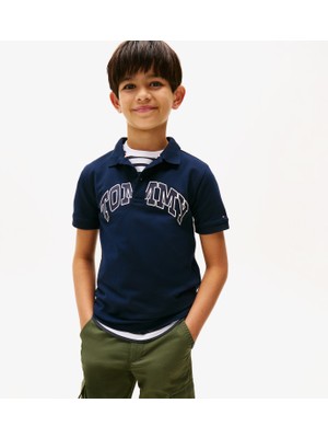 Tommy Hilfiger Graphic Çocuk Lacivert Polo Yaka T-Shirt
