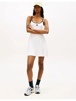 Tommy Hilfiger Kadın Badge Askılı Elbise