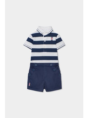 Boboli Çizgili Polo Yaka 2li Takım 6 Ay-24 Ay Lacivert