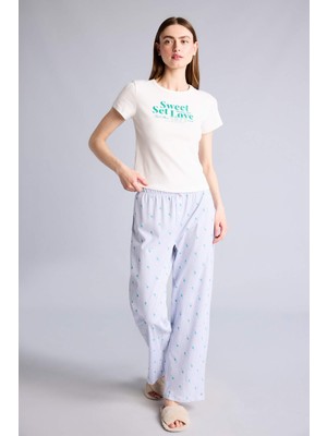 DeFacto %100 Pamuk Regular Fit Kısa Kollu Geniş Paça Pantolon 2'li Takım H5836AX26SM