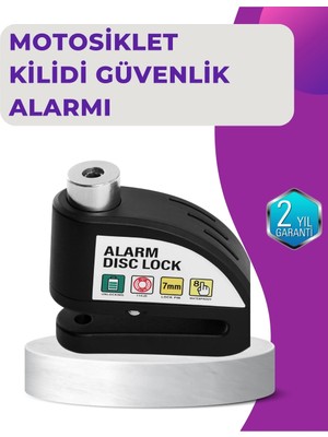 Genel Tedarik 110 Db Alarm Disk Kilidi Motosiklet Scooter Bisiklet Güvenlik