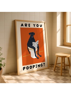 Ninastore Tuvaletini Yapıyor Musun Köpek? Baskısı – Komik Banyo Duvar Sanatı – Köpek Banyo Posteri – Köpek