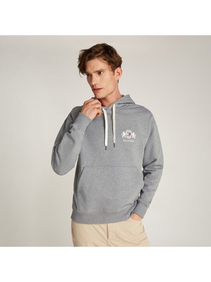 Tommy Hilfiger Small Crest Erkek Gri Sweatshirt
