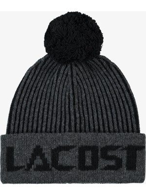 Lacoste Erkek Baskılı Gri Bere