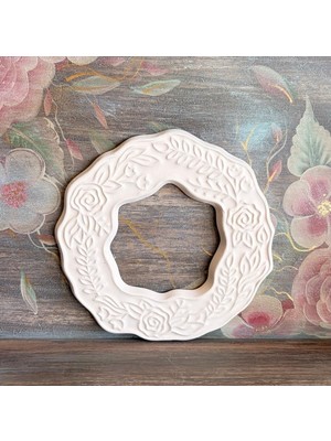Baykuşca Boyanabilir Seramik Çelenk 17,5 cm