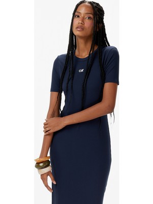 Calvin Klein Modal Kadın Mavi Elbise