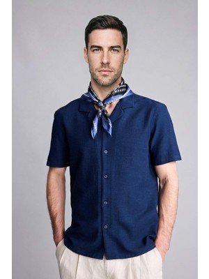 DeFacto Modern Fit Polo Yaka Keten Karışımlı Kısa Kollu Gömlek H7840AX26SM