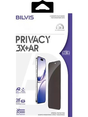 Motto Ticaret Newface Apple Iphone 17 Pro Max Bilvis 3x Ar Hayalet Cam Ekran Koruyucu - Siyah
