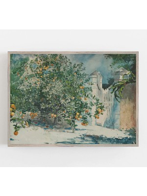 Ninastore Winslow Homer Portakal Ağaçları Vintage Sanat Baskısı: Çiftlik Evi Dekorasyonu (Baskı)
